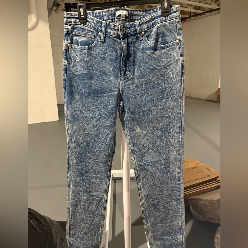 BP Nordstrom Jeans Women's 31 Slim Acid Crinkle Wash Medium Rise Denim New